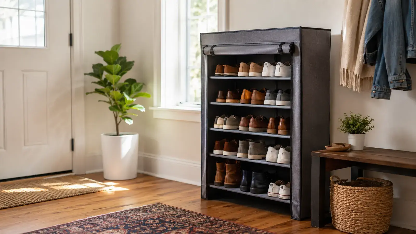 How to Organize Shoes in Your Entryway or Closet: Dana's Freestanding Rack Method