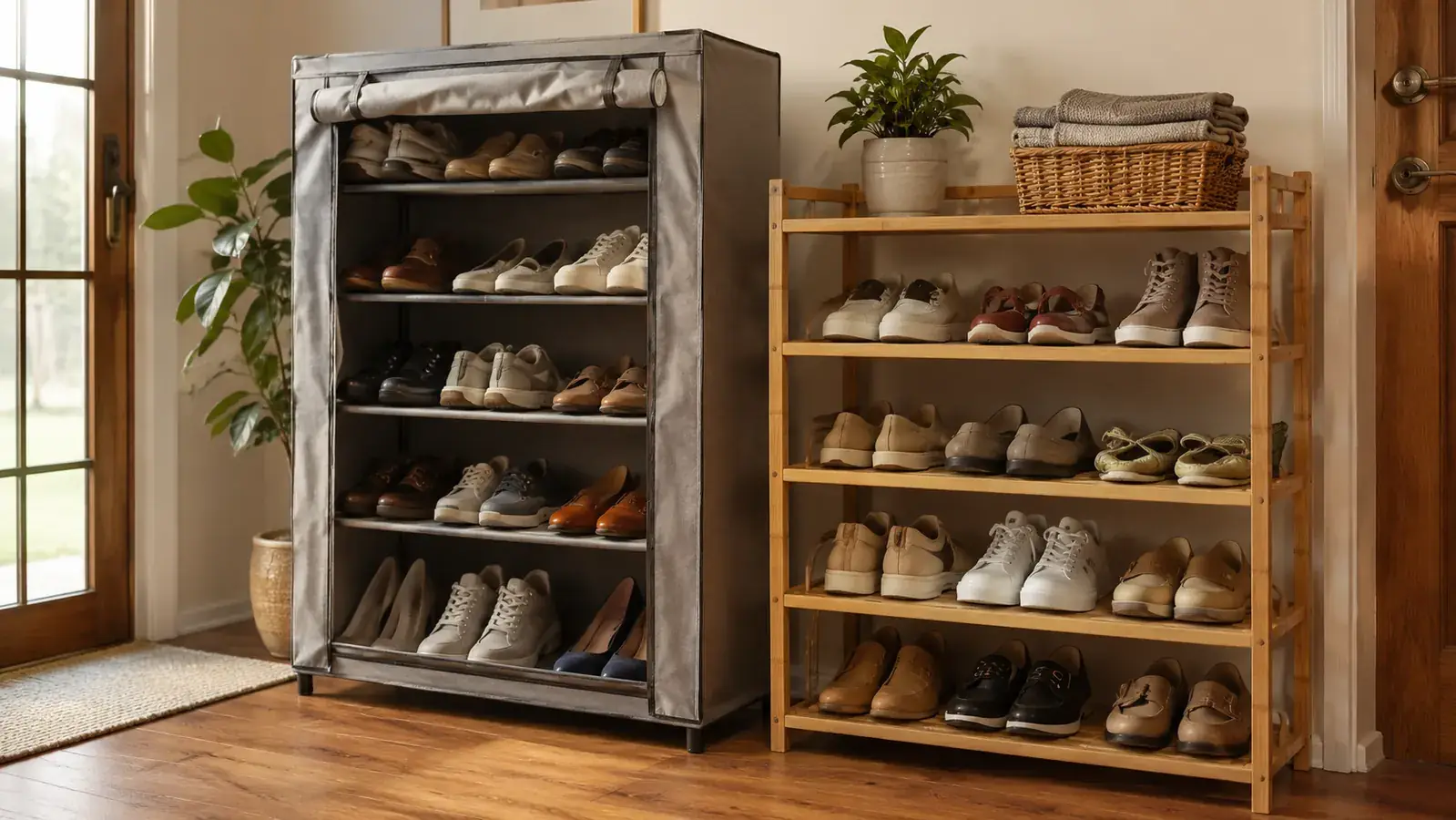 Kitsure Shoe Rack vs VASAGLE Shoe Rack: Fabric Cover or Open Shelf for Entryways